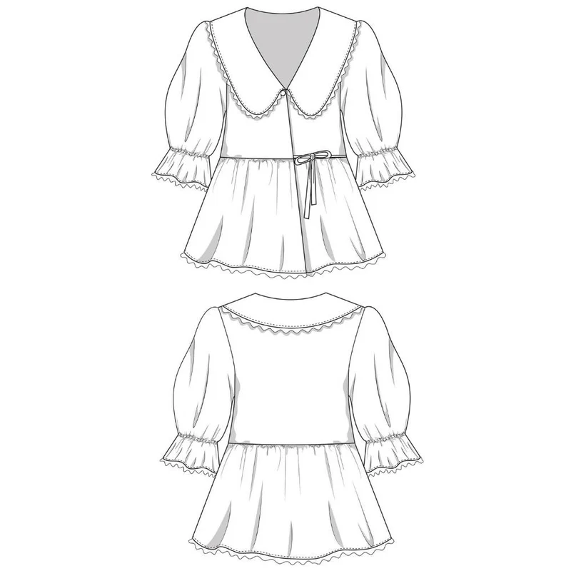 Patron de couture PDF | Chemisier Cache-cœur DAPHNE | Juliana Martejev