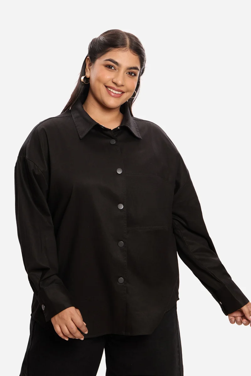Oliwia|100% Cotton Washed Utility Shirt