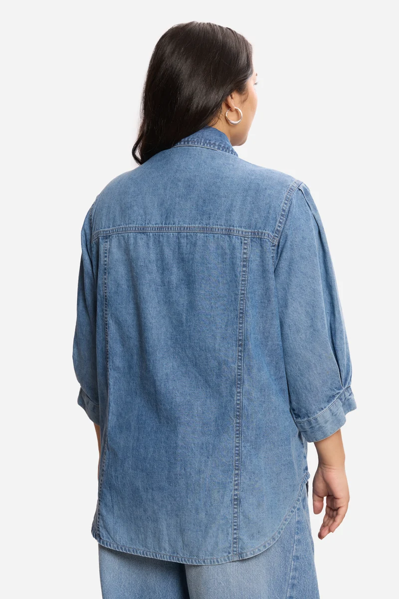 Wiktoria|100% Cotton Utility Denim Shirt