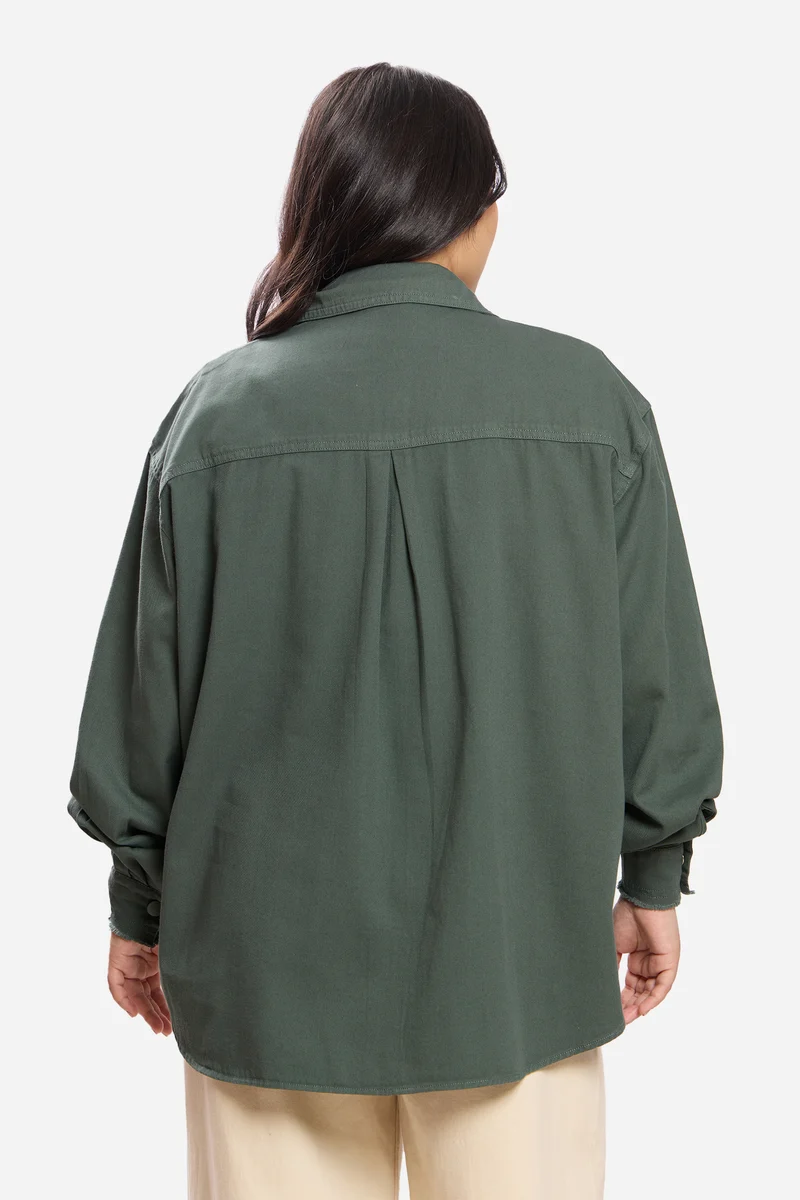 Sandera|100% Cotton Washed Utility Shirt