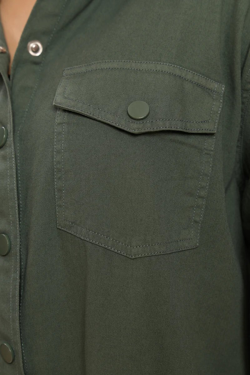 Sandera|100% Cotton Washed Utility Shirt