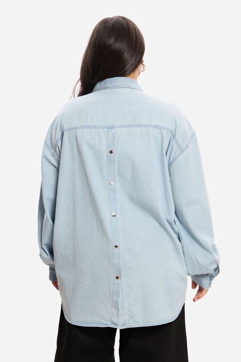 Ameesha|100% Cotton Relaxed Denim Shirt