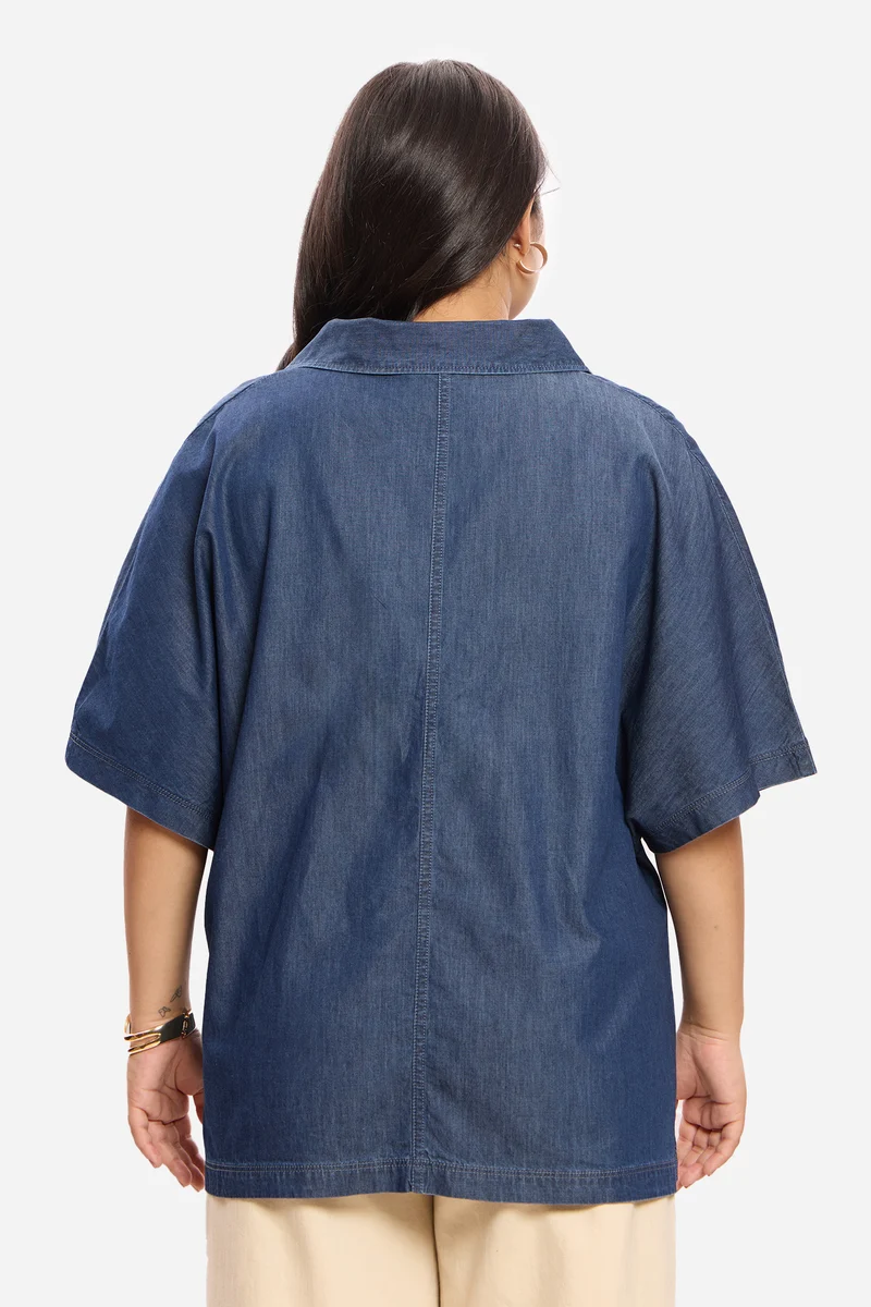 Pavindi|100% Cotton Denim Popover