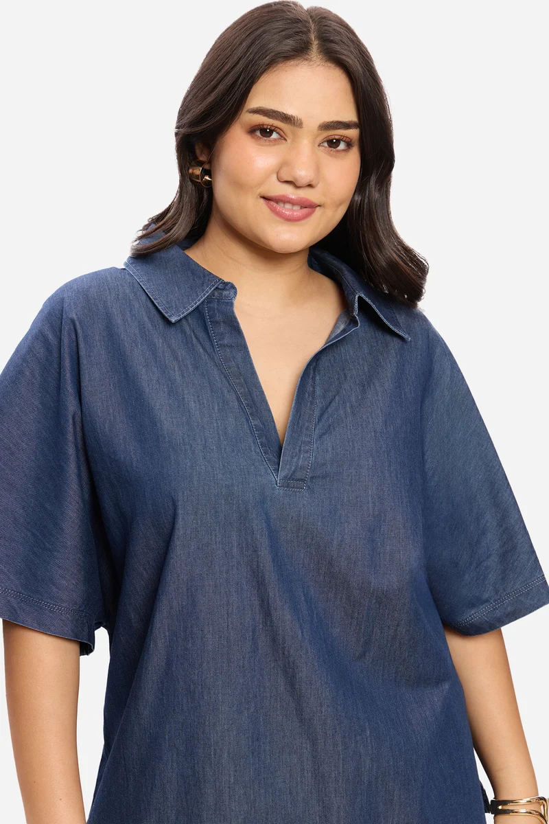 Pavindi|100% Cotton Denim Popover