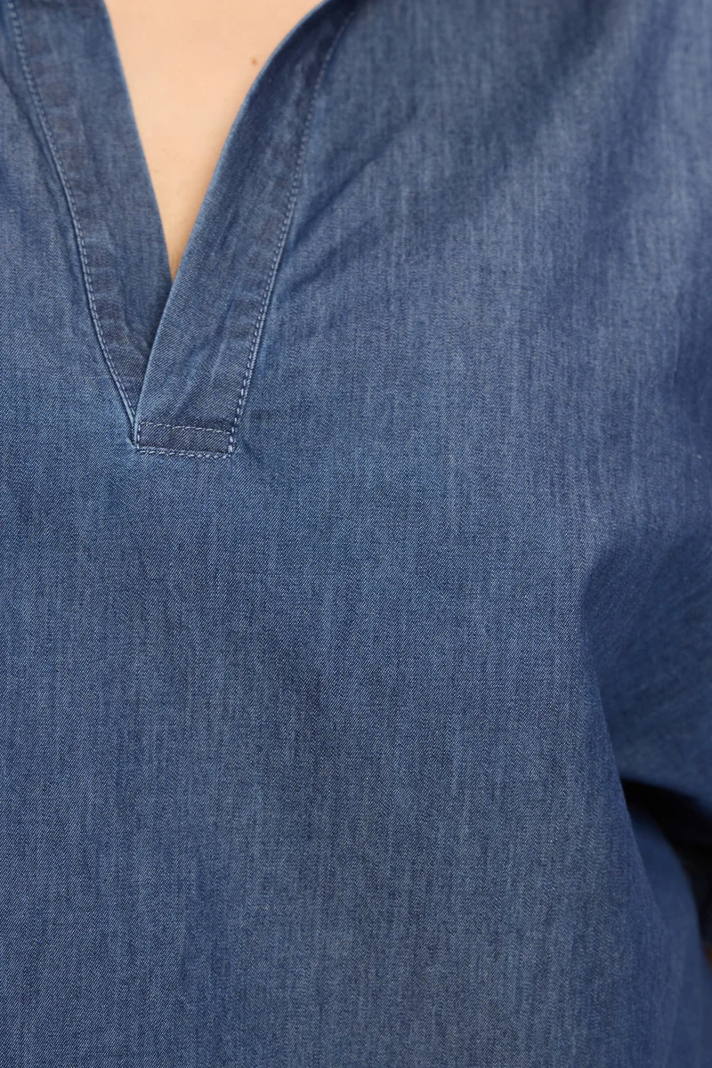 Pavindi|100% Cotton Denim Popover