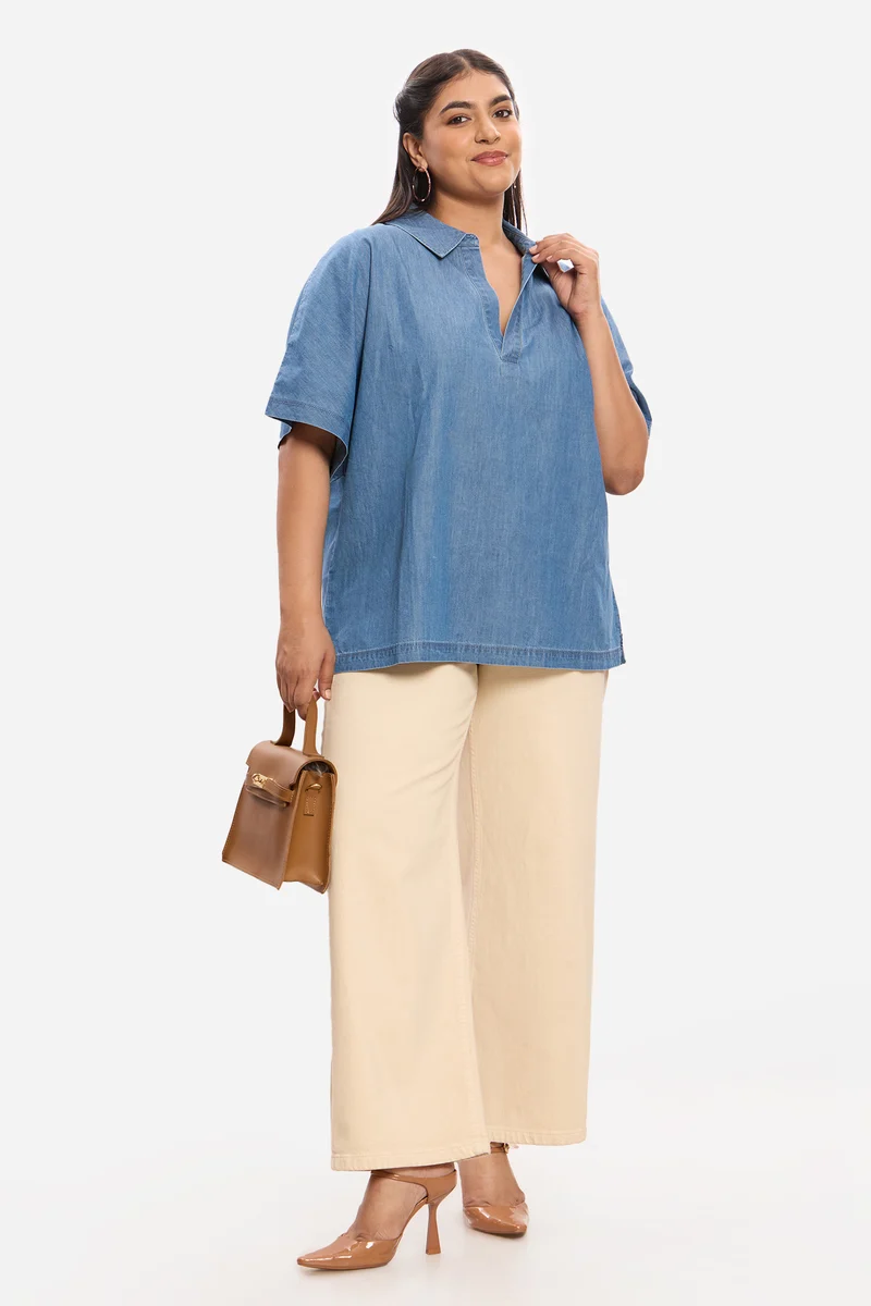 Minuli|100% Cotton Denim Popover