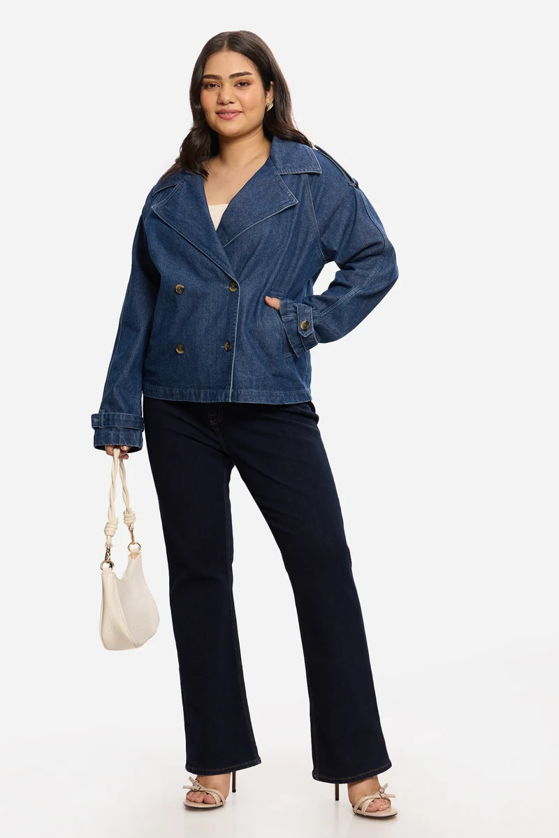 Lidia|100% Cotton Denim Blazer