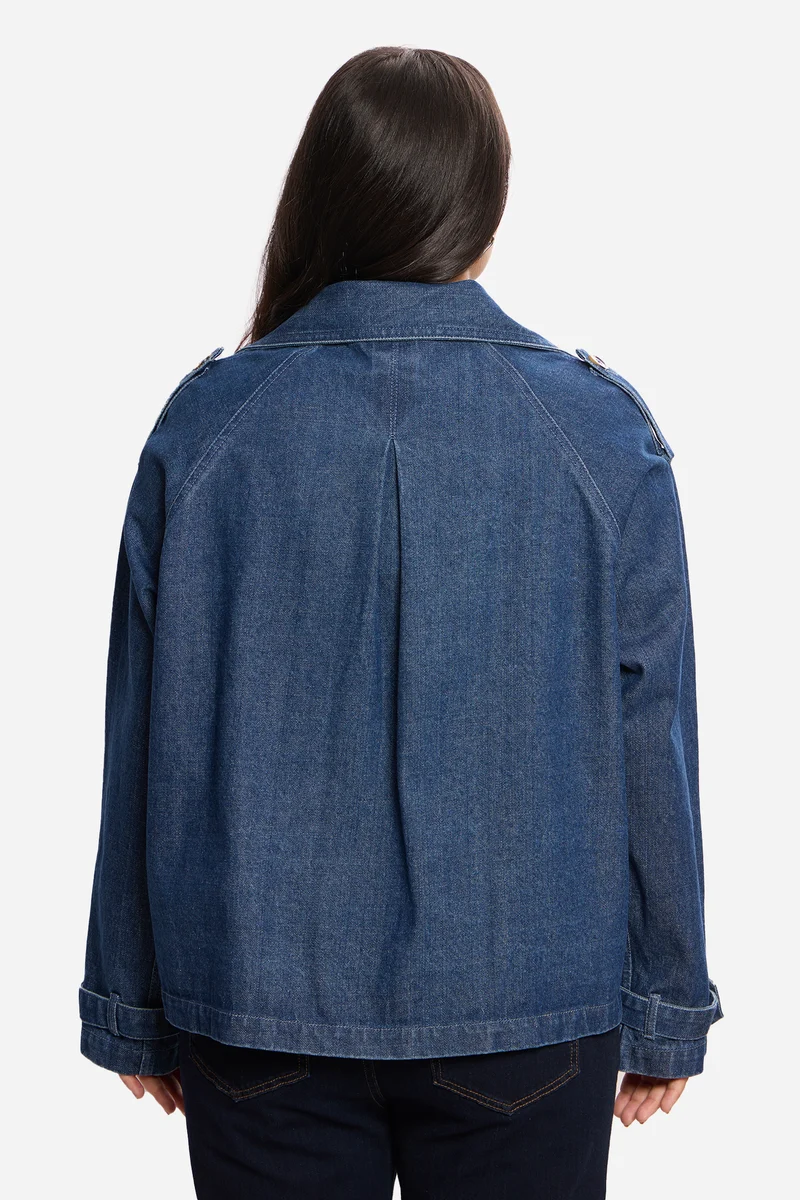 Lidia|100% Cotton Denim Blazer