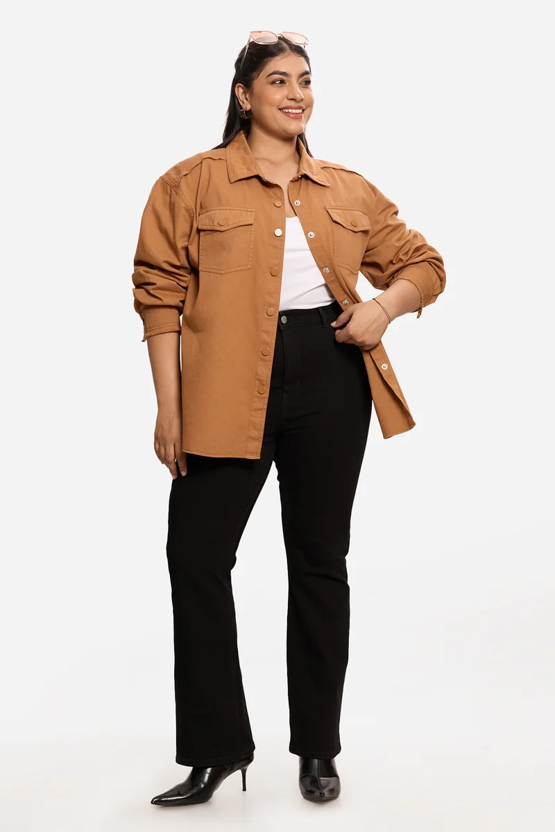 Weronika|100% Cotton Washed Utility Shirt