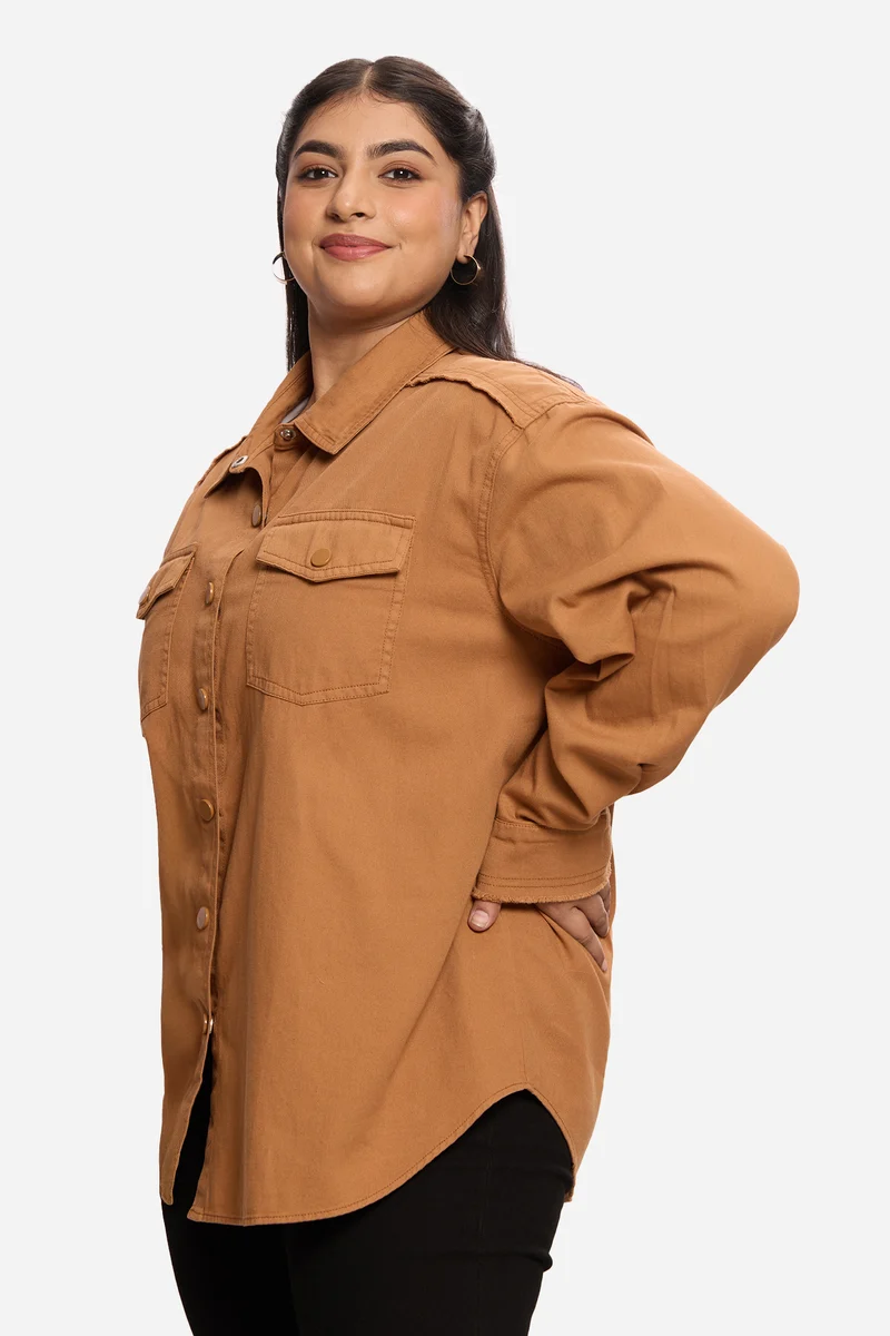 Weronika|100% Cotton Washed Utility Shirt