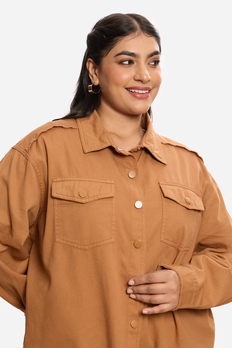 Weronika|100% Cotton Washed Utility Shirt
