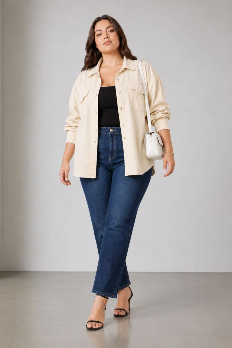 Sylwia|100% Cotton Washed Utility Shirt