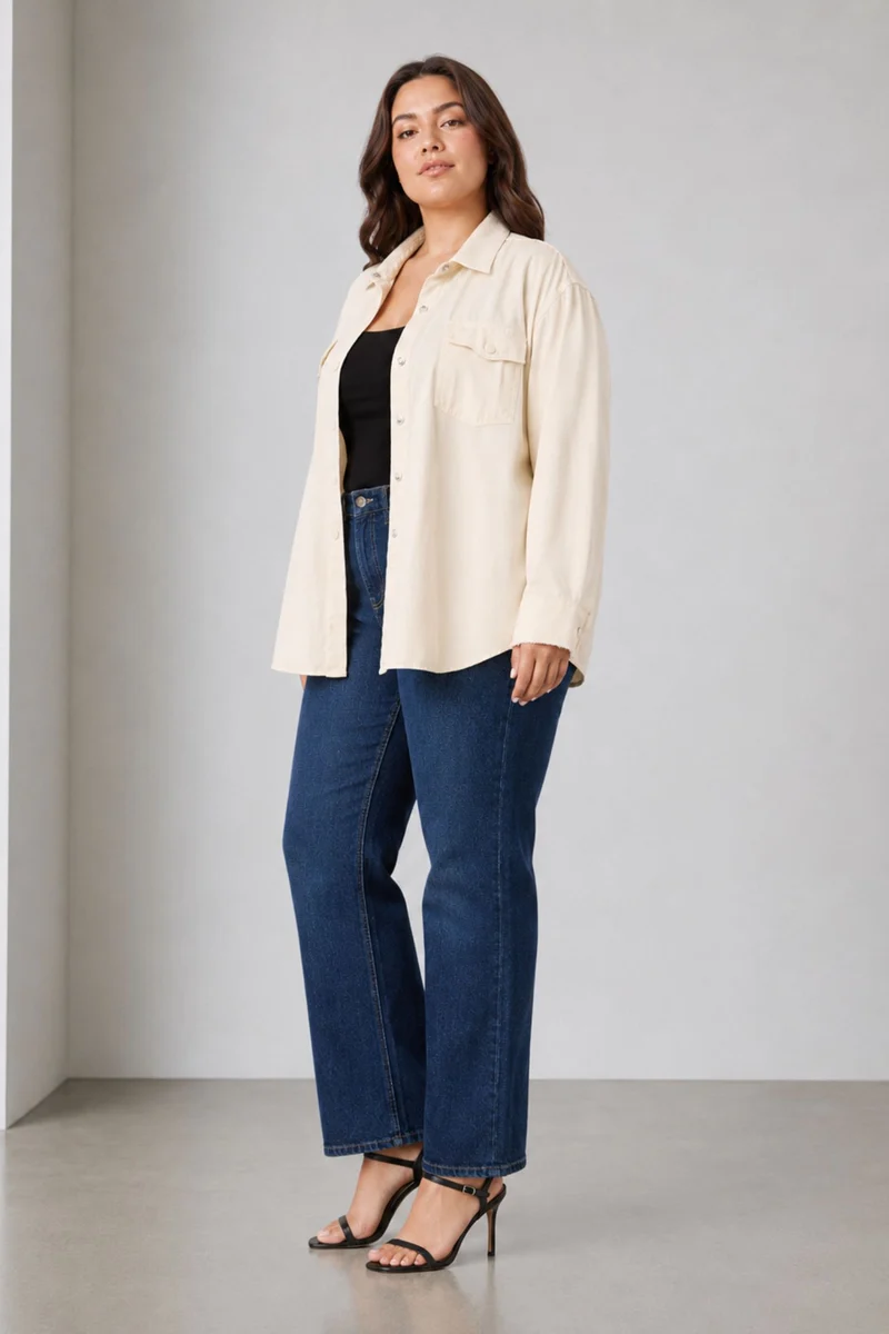 Sylwia|100% Cotton Washed Utility Shirt
