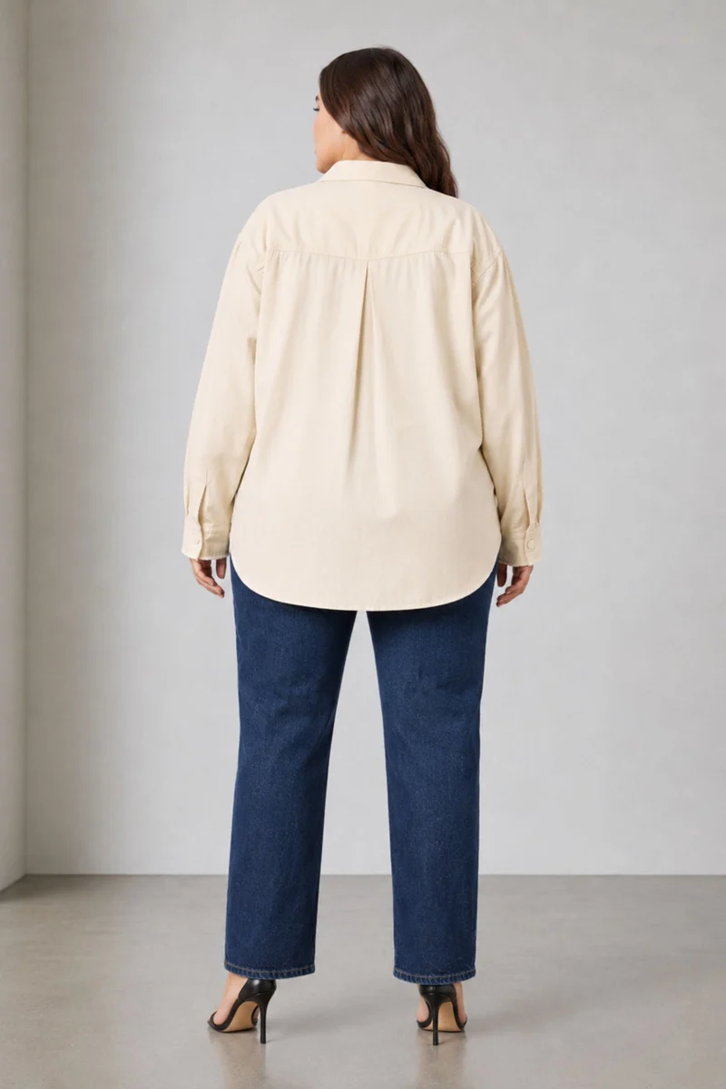 Sylwia|100% Cotton Washed Utility Shirt