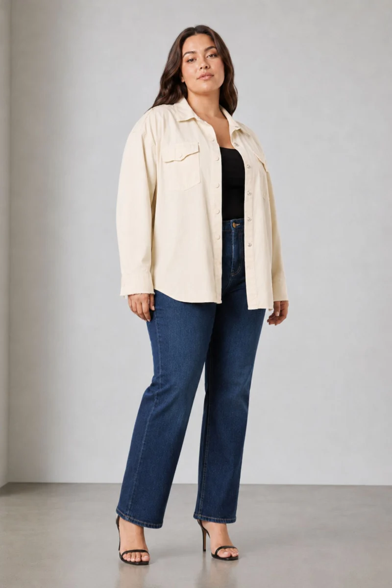 Sylwia|100% Cotton Washed Utility Shirt