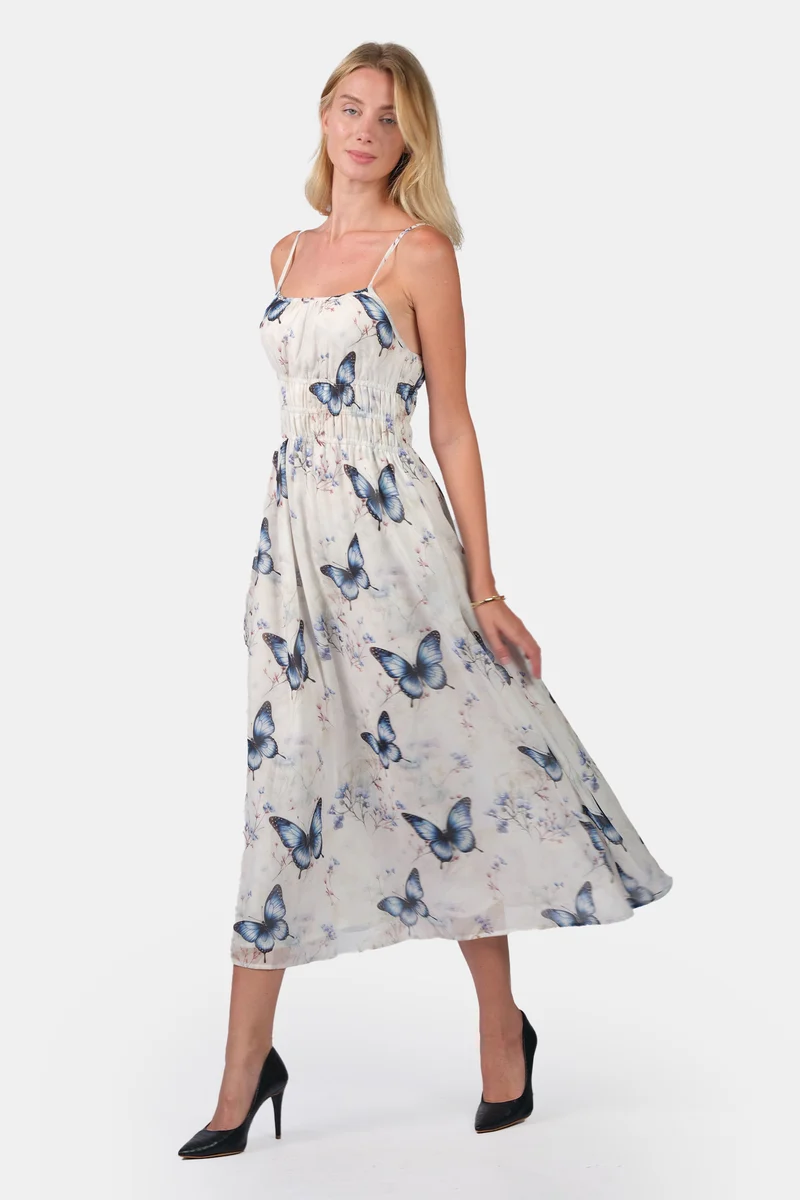 Olev|100% Poly Strappy Maxi Dress