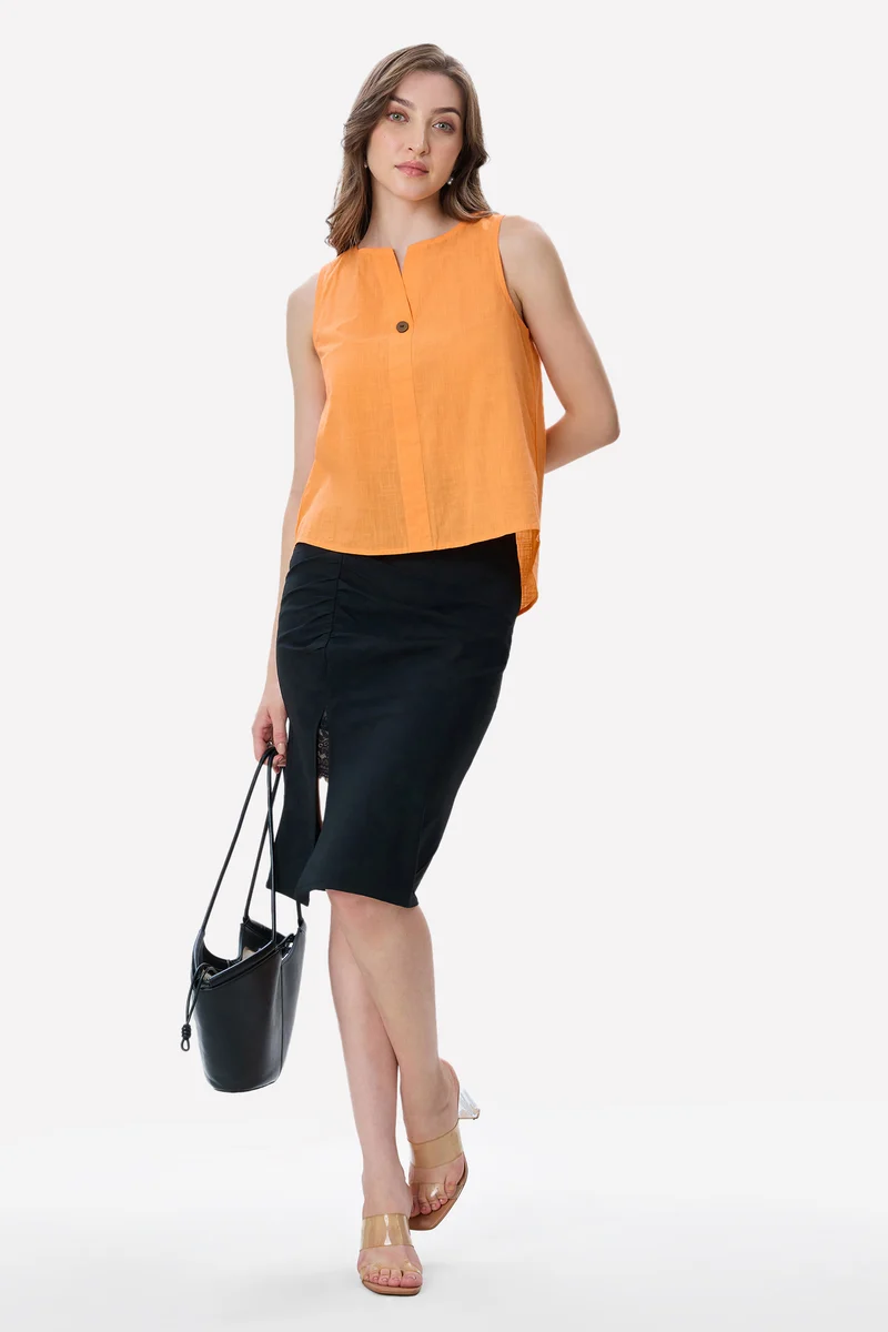 Jess|100% Cotton High-Low Top