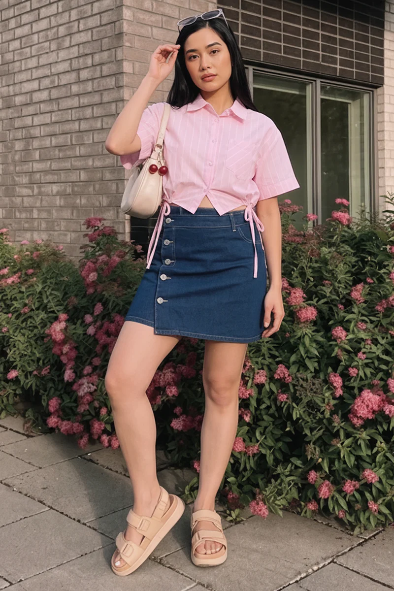 Kyla|Cotton Crop Drawcord Shirt
