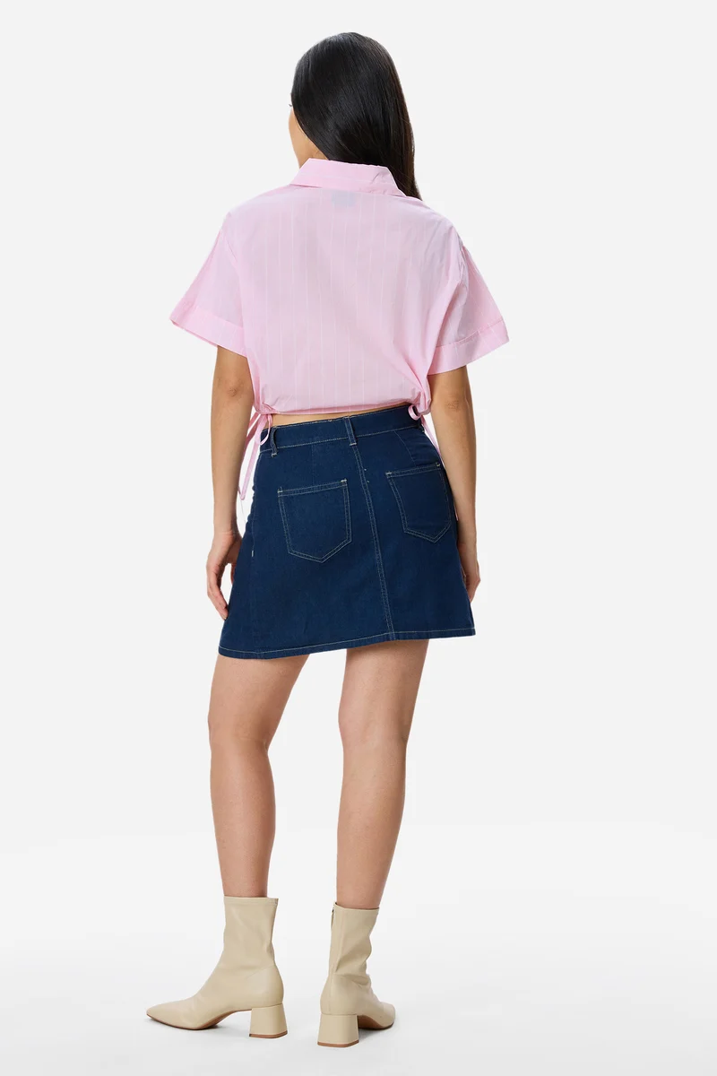 Kyla|Cotton Crop Drawcord Shirt