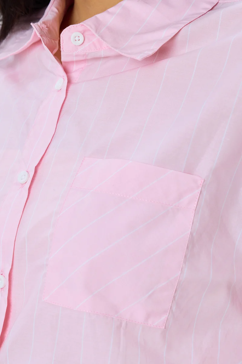 Kyla|Cotton Crop Drawcord Shirt