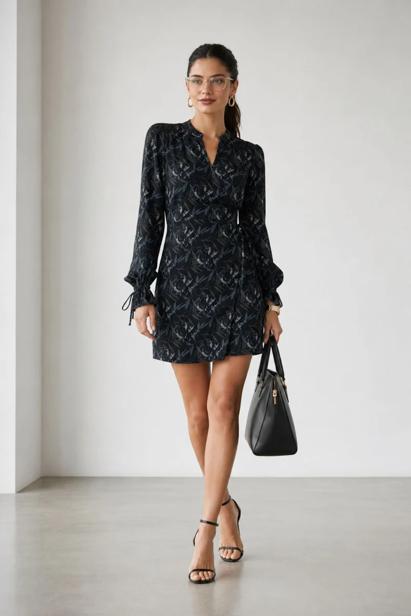 Elowen|100% Cotton Wrap Mini Dress