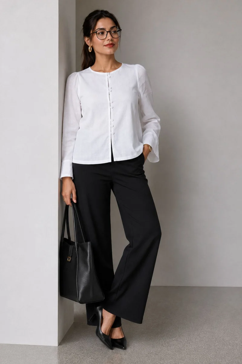 Aila|100% Cotton Bell Sleeve Crop Top