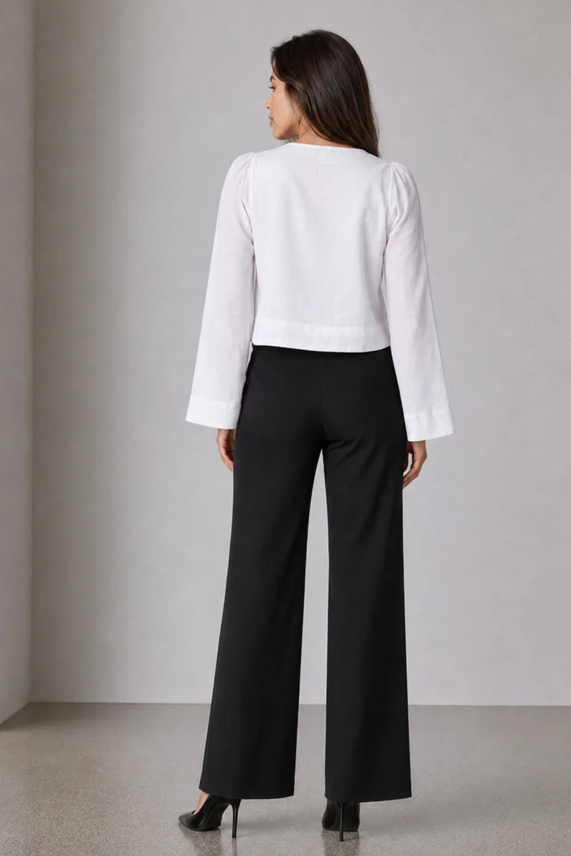 Aila|100% Cotton Bell Sleeve Crop Top