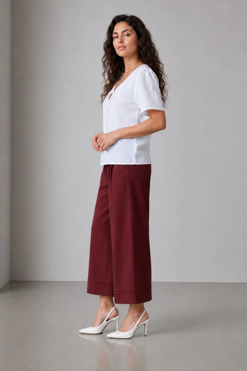 Rena|100% Cotton Puff Sleeve Top