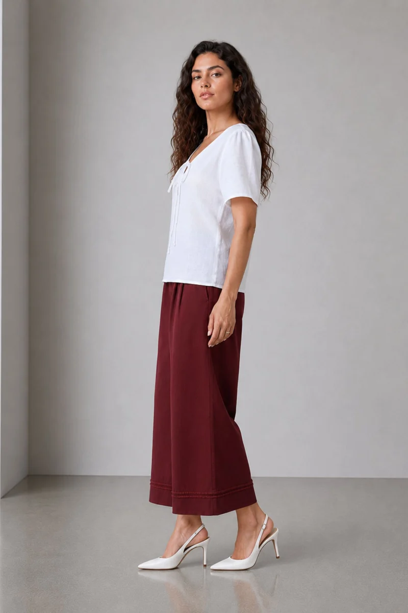 Rena|100% Cotton Puff Sleeve Top