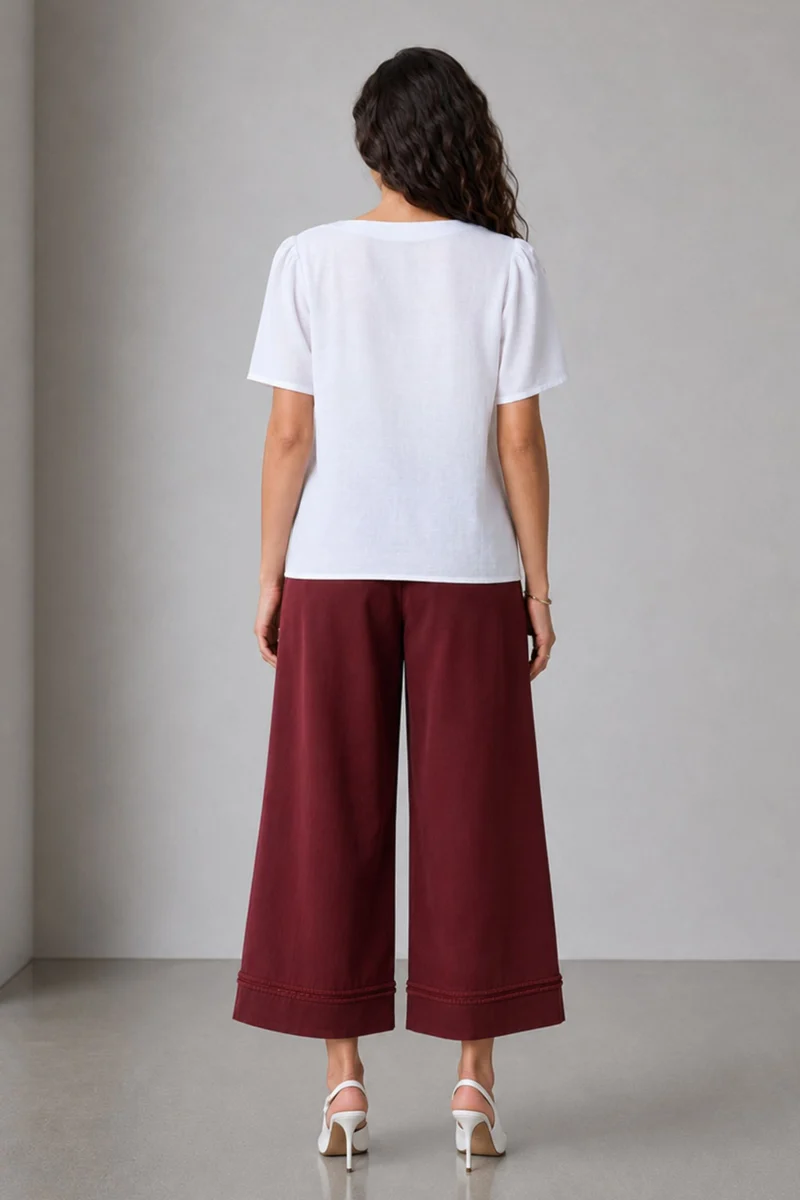 Rena|100% Cotton Puff Sleeve Top