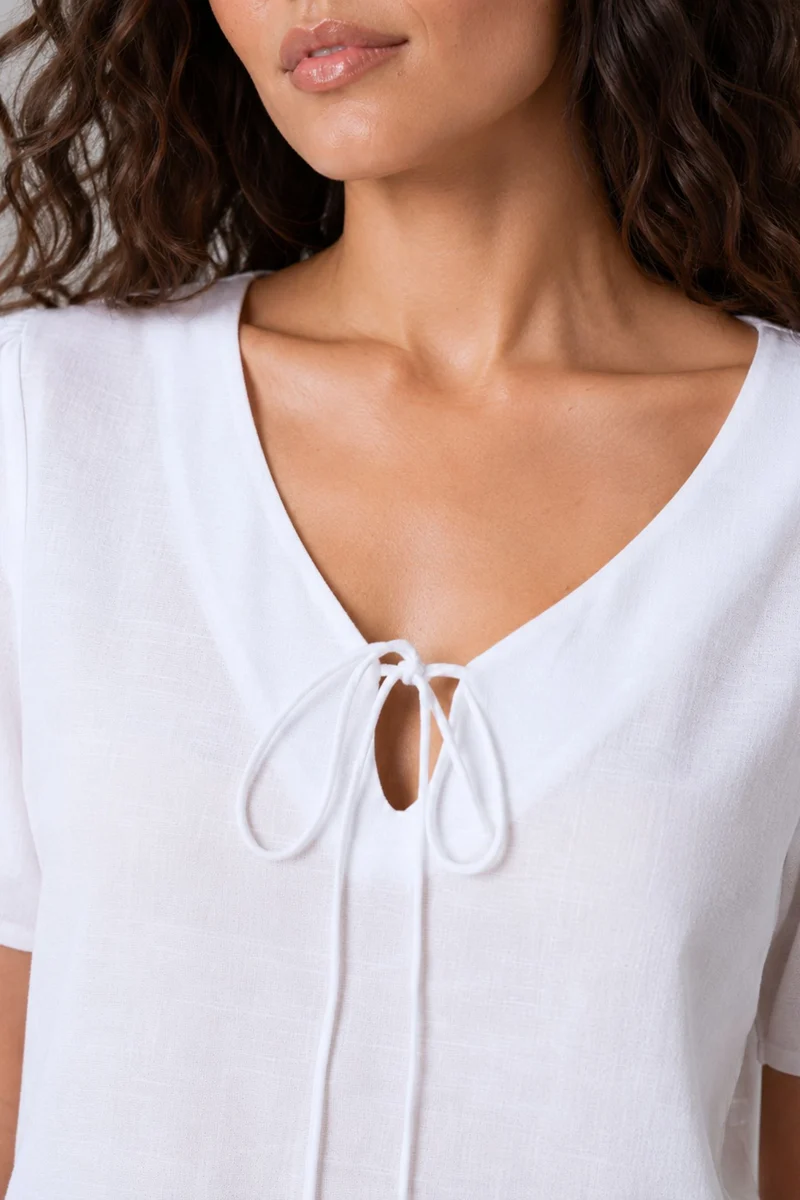 Rena|100% Cotton Puff Sleeve Top