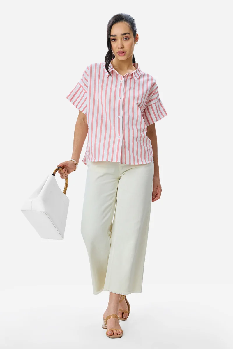 Morna|100% Cotton Relaxed Fit Shirt