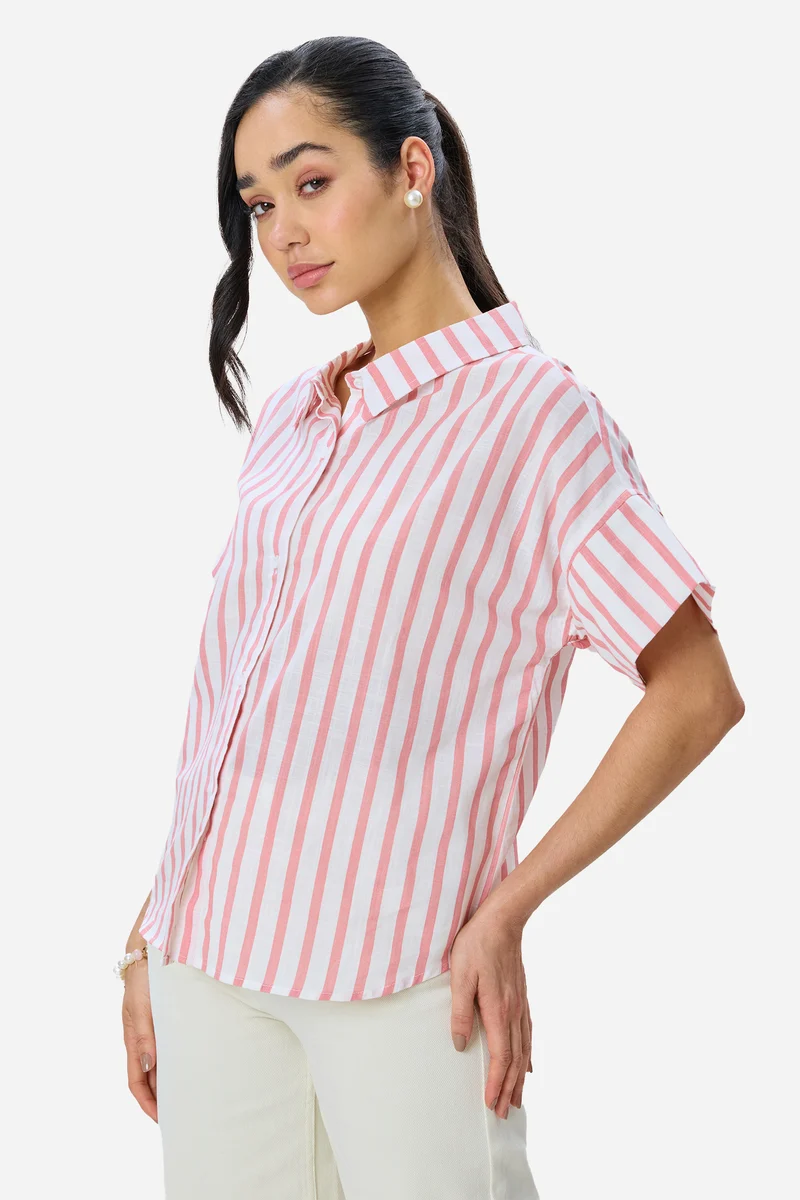 Morna|100% Cotton Relaxed Fit Shirt