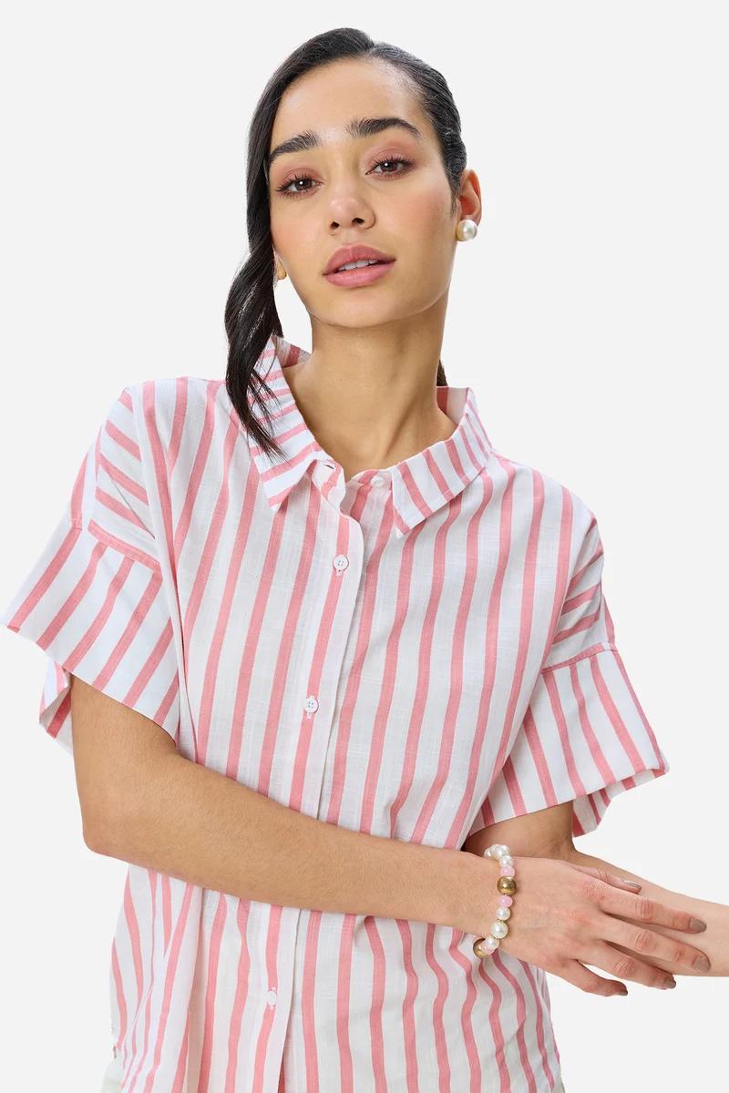 Morna|100% Cotton Relaxed Fit Shirt
