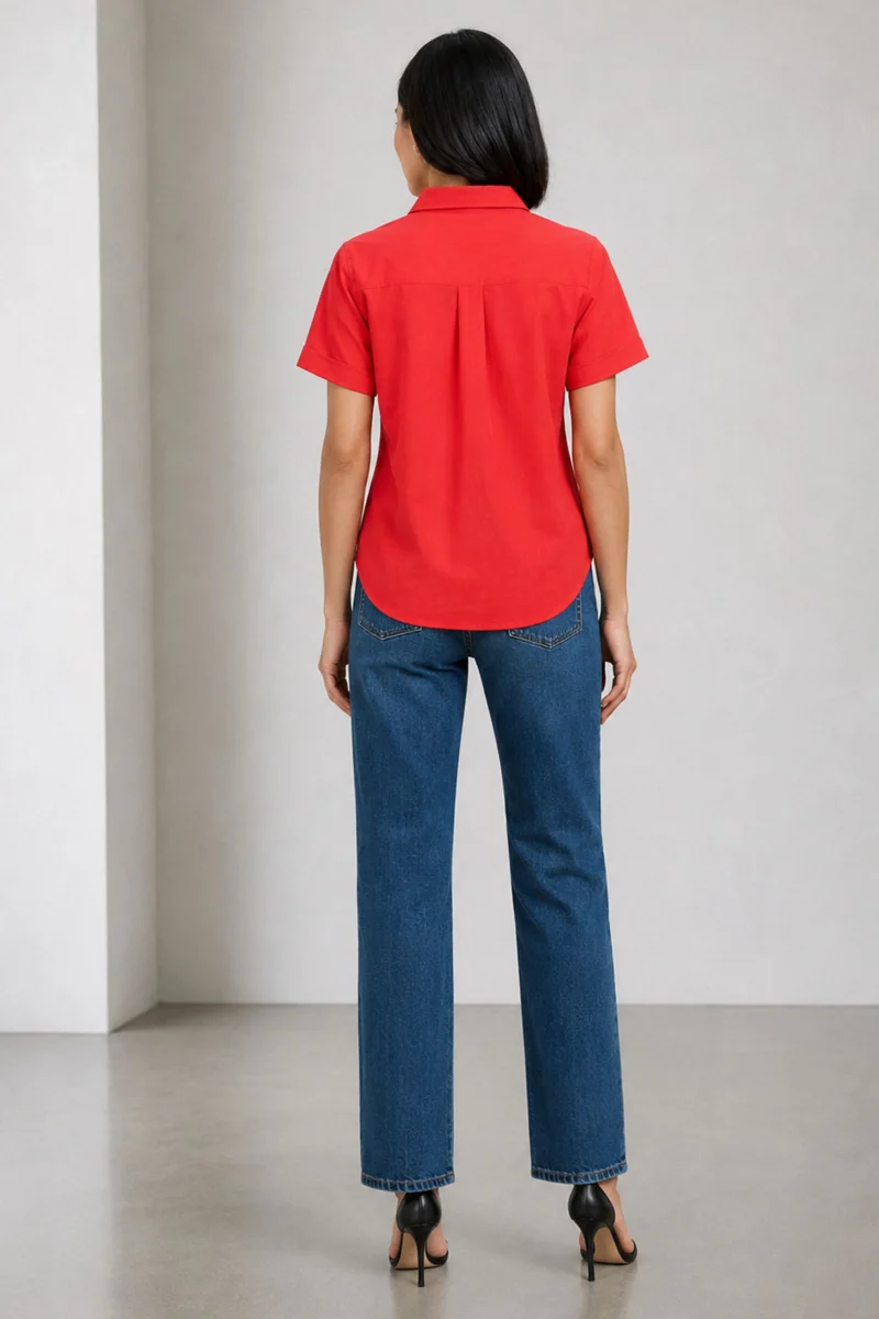 Mhari|Linen Rolled-Up Sleeve Shirt