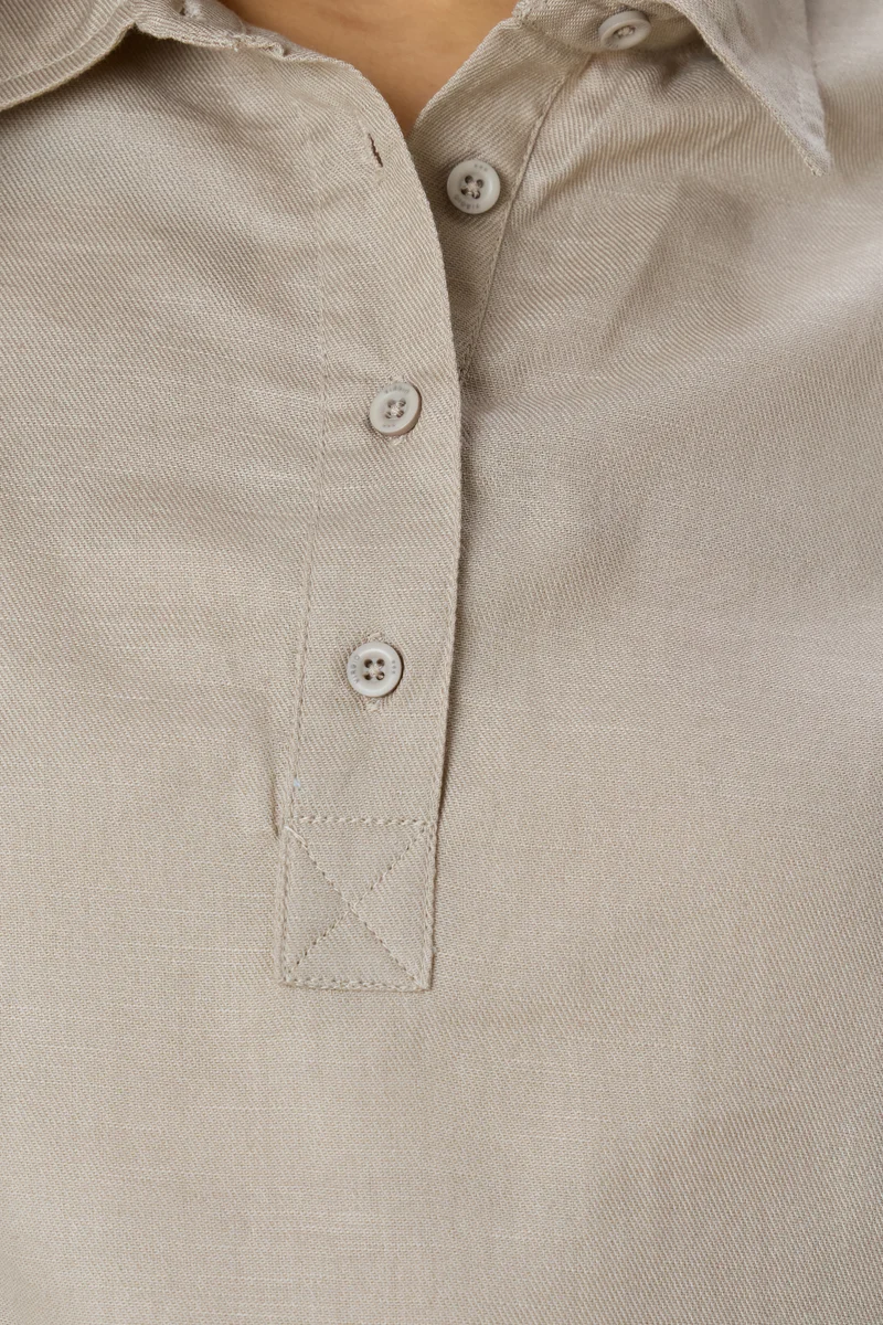 Moira|100% Cotton Rolled-Up Sleeve Shirt