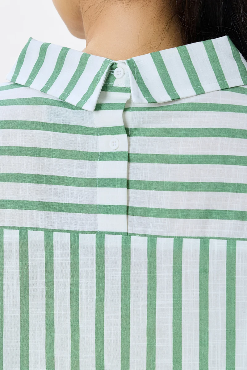 Janie|100% Cotton Drop Shoulder Shirt