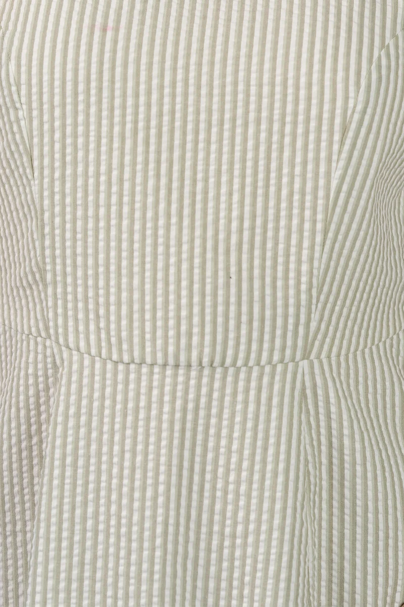 Como|100% Cotton Paneled Sleeveless Midi Dress