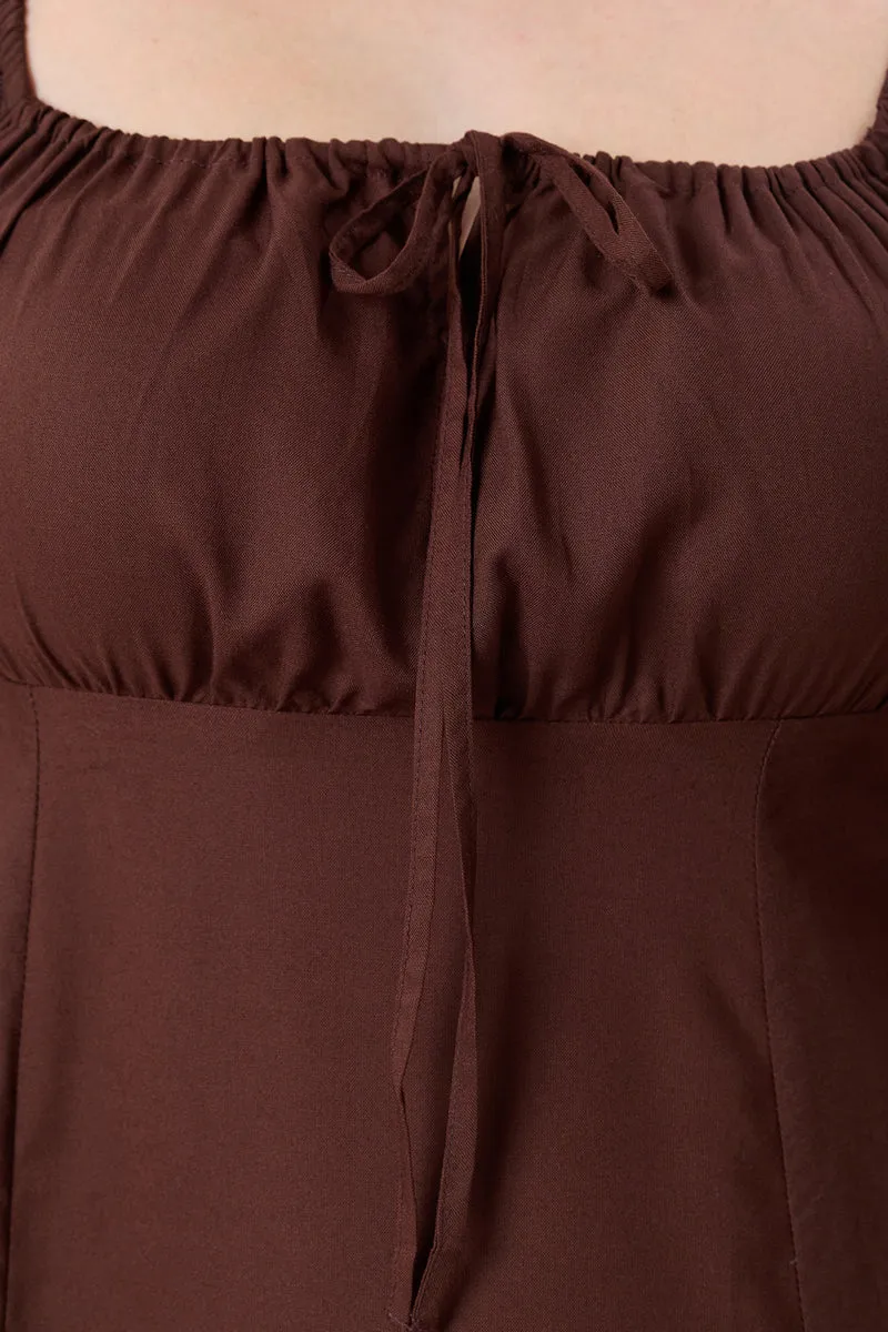 Kemy|100% Viscose Puff Sleeve Dress