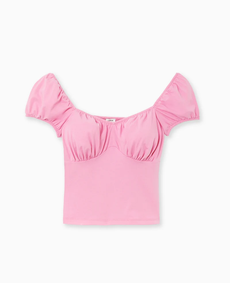 Top encolure cœur avec smock dos