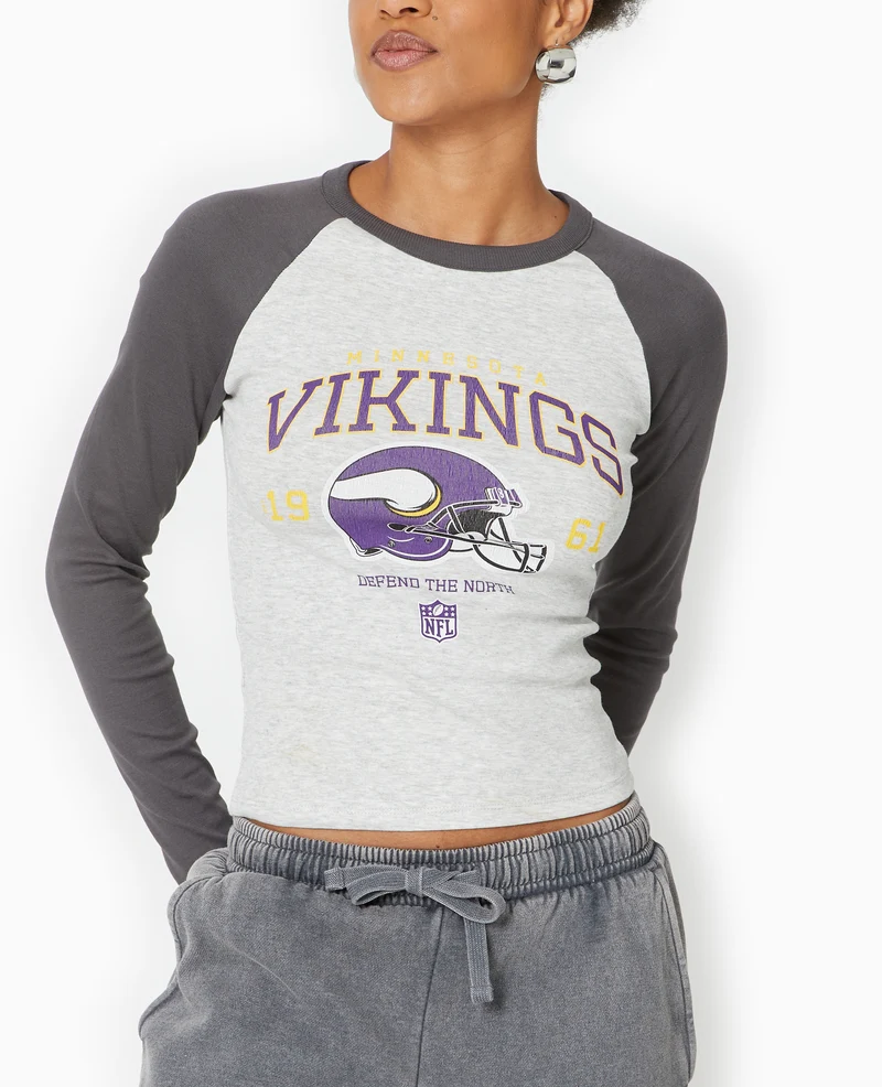 T-shirt manches longues raglans avec print devant