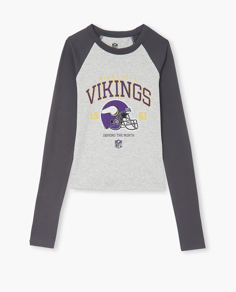T-shirt manches longues raglans avec print devant