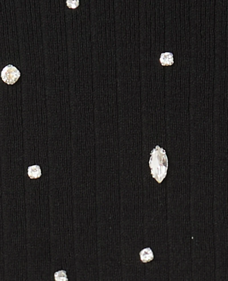 Top sans manches en maille avec strass