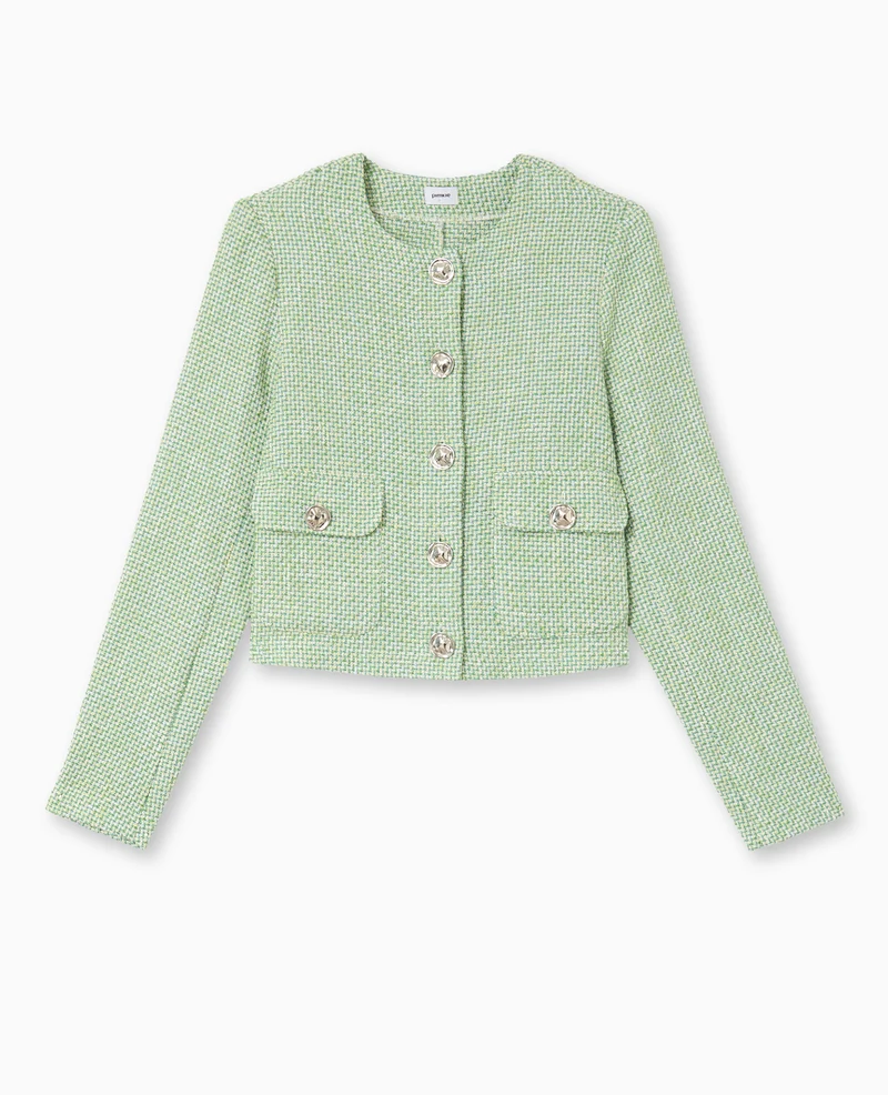 Veste courte et droite en tweed