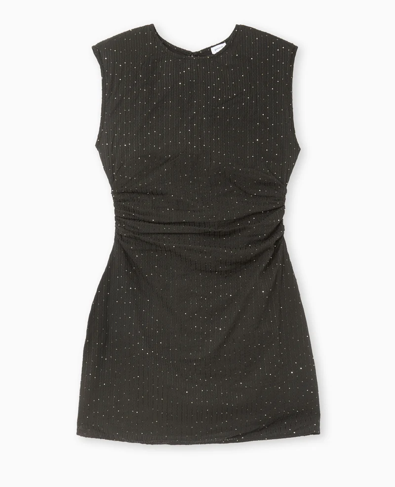 Robe courte en tissu fantaisie avec sequins