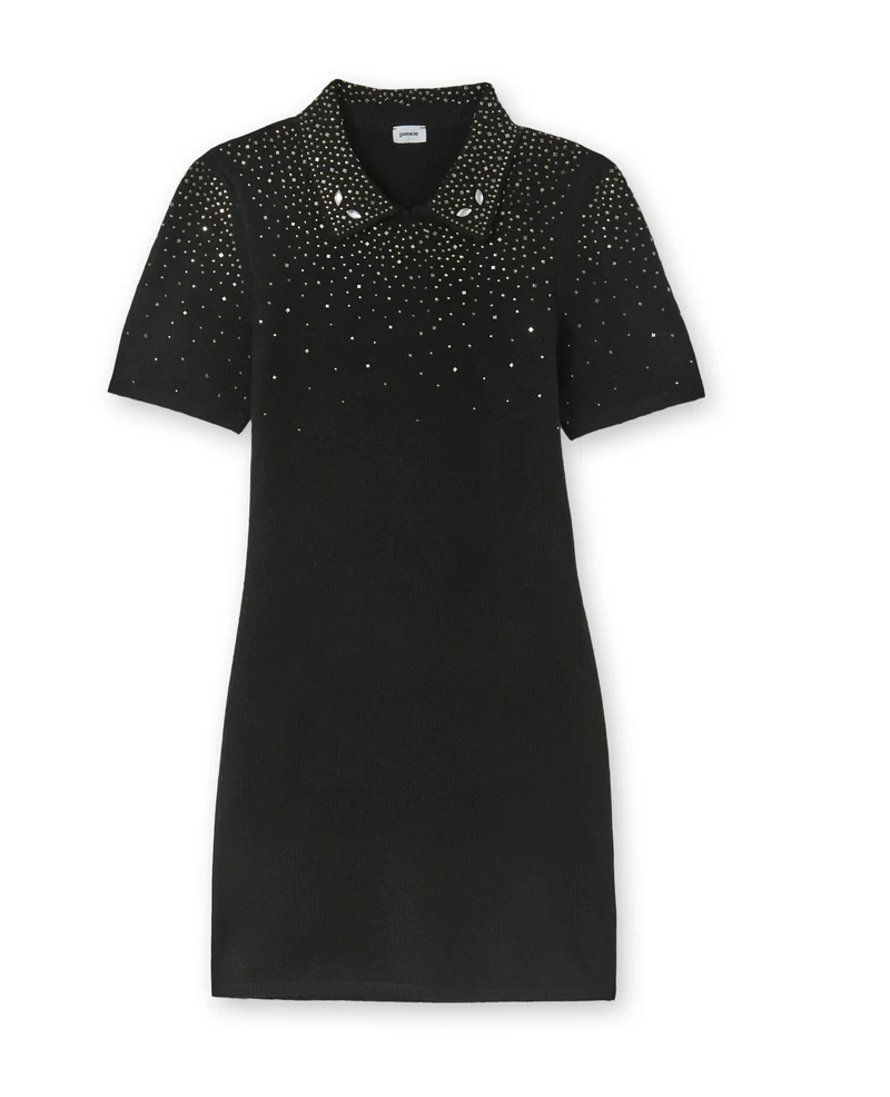 Robe courte en maille fine avec brillants