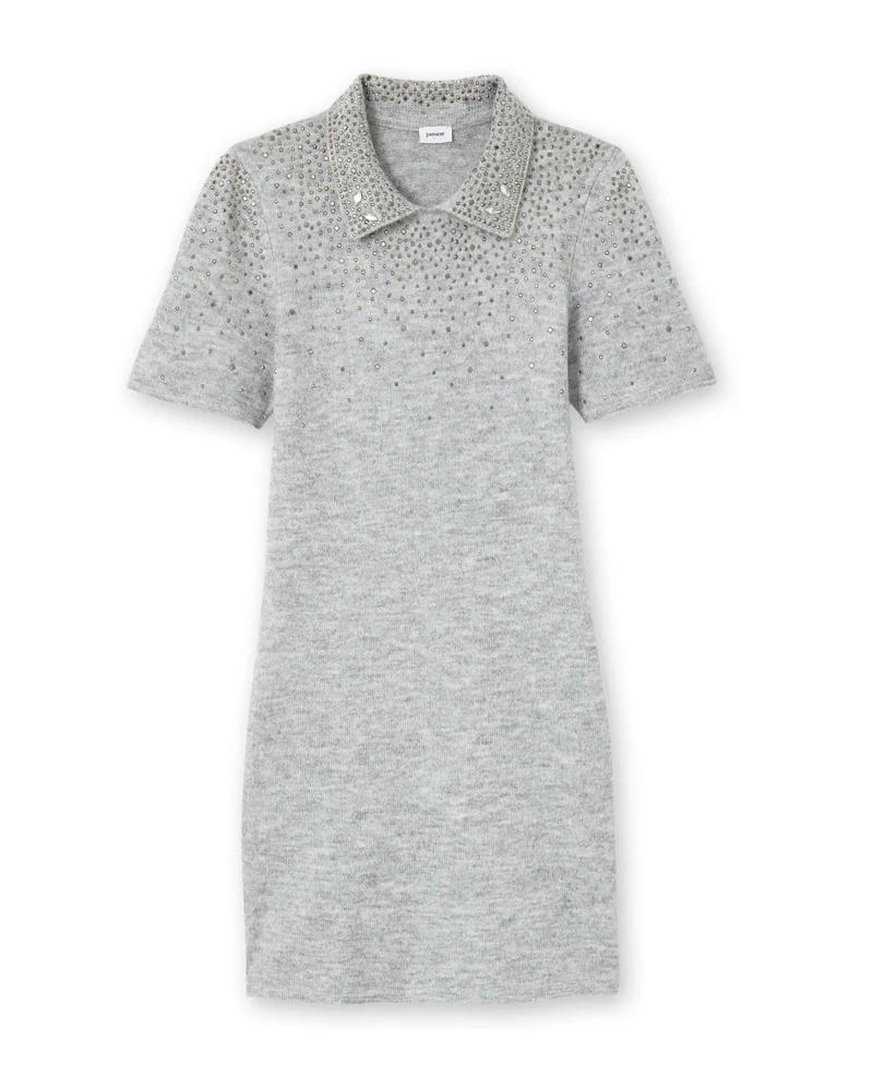 Robe courte en maille fine avec brillants
