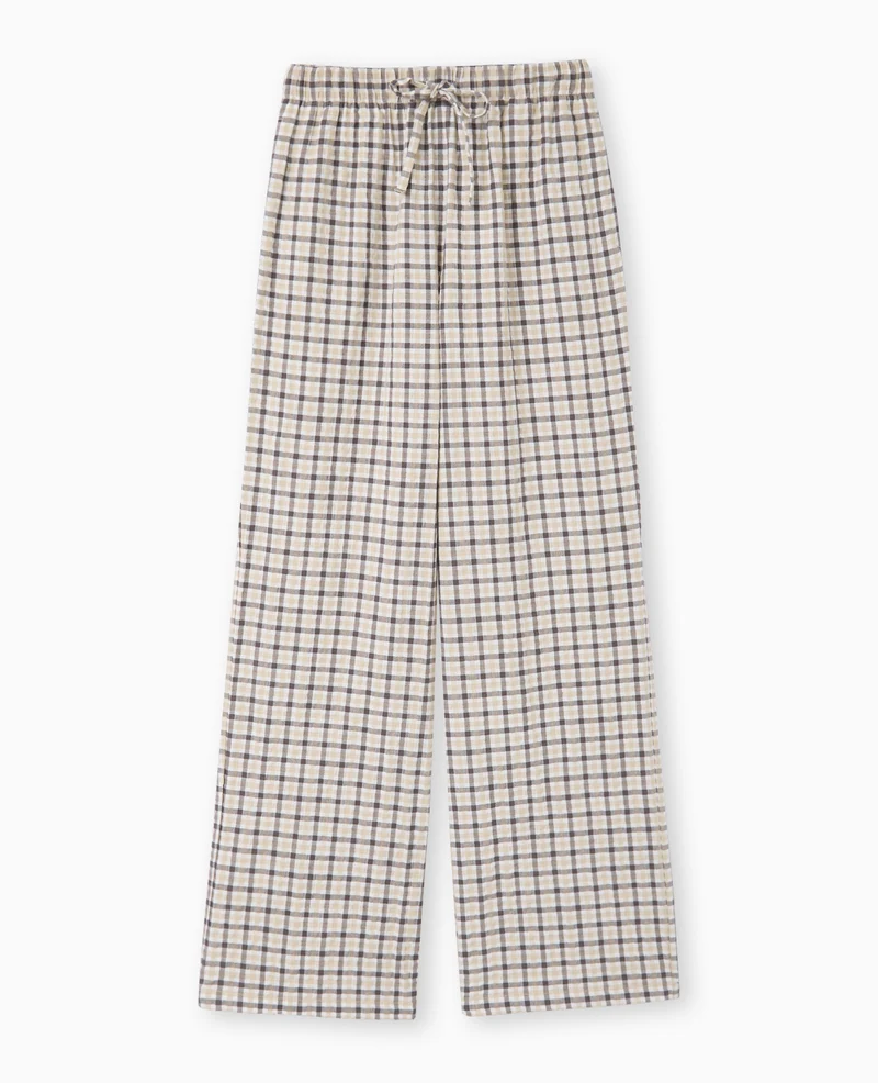 Pantalon droit à carreaux