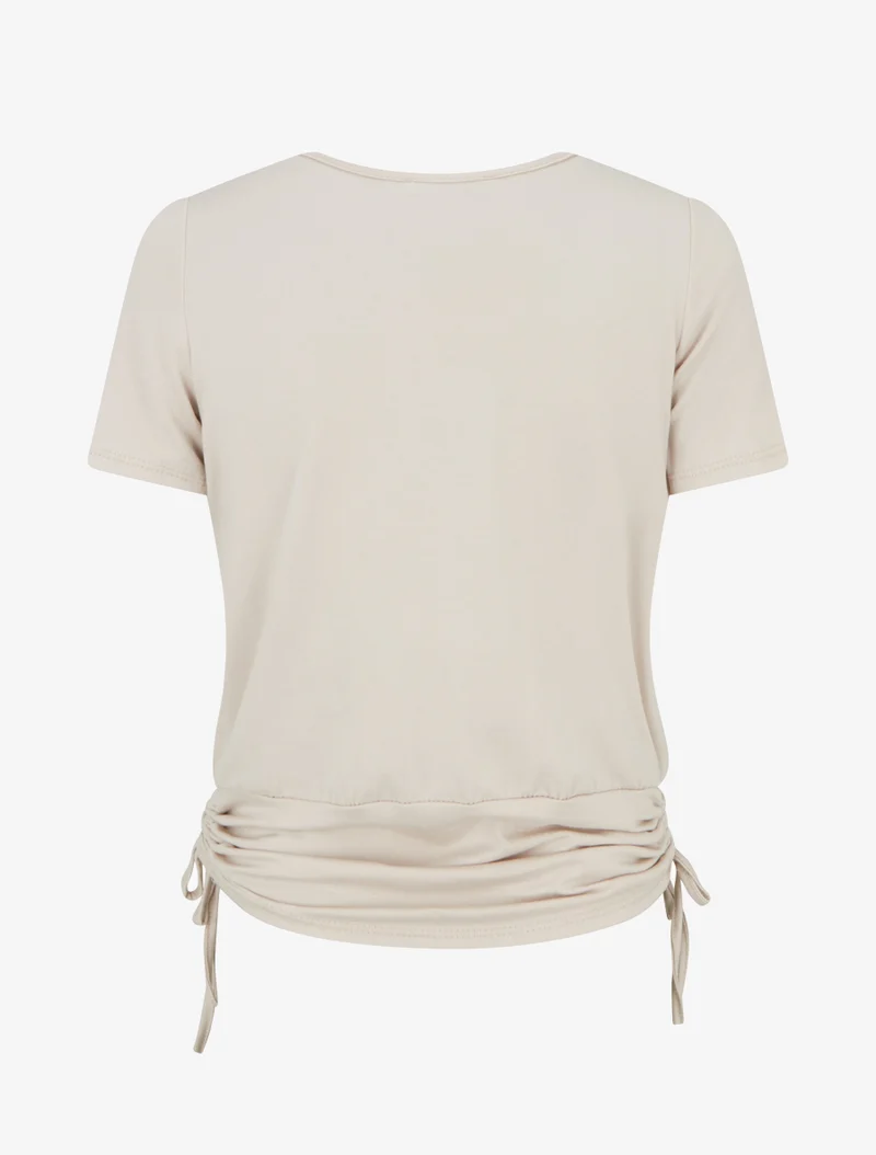 Top effet superposé à chaînes - Beige
