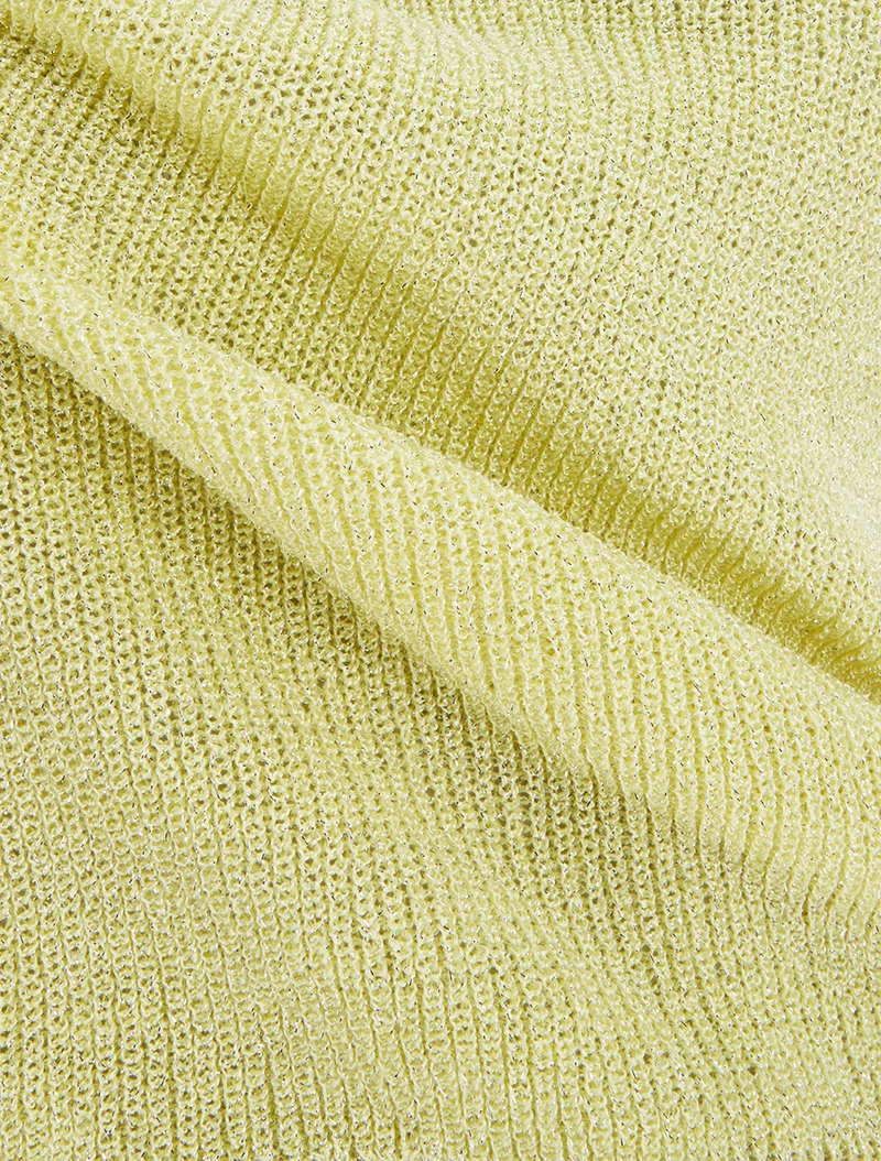 Top uni irisé en maille - Jaune
